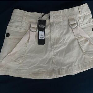 Fashion Nova Cream Mini Skirt